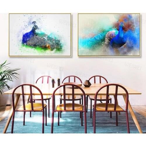 Fuzzy Series Birds Peacocks Oil Painting Picture Poster Canvas Print Painting Wall Art Living Room Home Decoration