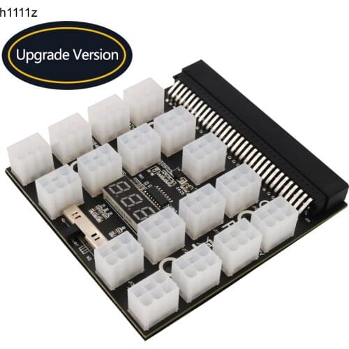 PCI-E 17port 6Pin Power Supply Breakout Board Adapter Converter 12V for Ethereum BTC Antminer Miner Mining for HP Server PSU GPU