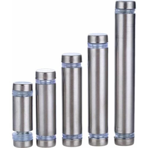 DRELD 10Pcs Double Head Advertisement Standoffs Bolts Mount Advertising Screws Mirror Glass Nail Fastener 12x30/40/50/60/80mm