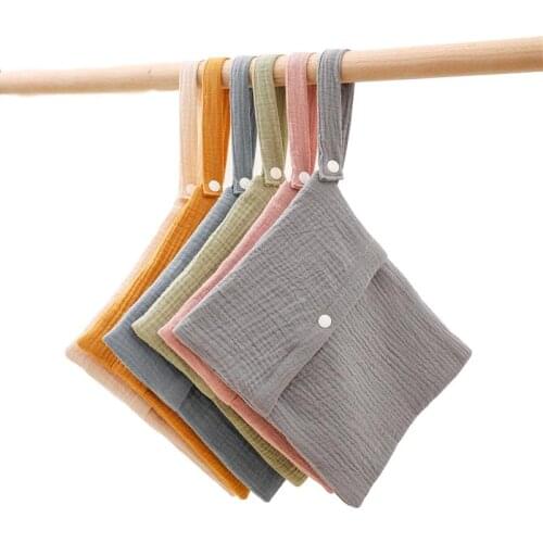 1 Pc Multifunctional Baby Diapper Bag Reusable Solid Color Travel Nappy Bags Travel Double Layer Diaper Bag Storage Bag 25*20cm