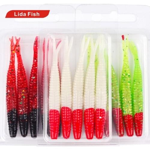 GLS brand 5 strips / box tricolor soft bug 7CM-2.44g boxed soft bait explosion models hot sale soft fish fishing gear lure bait