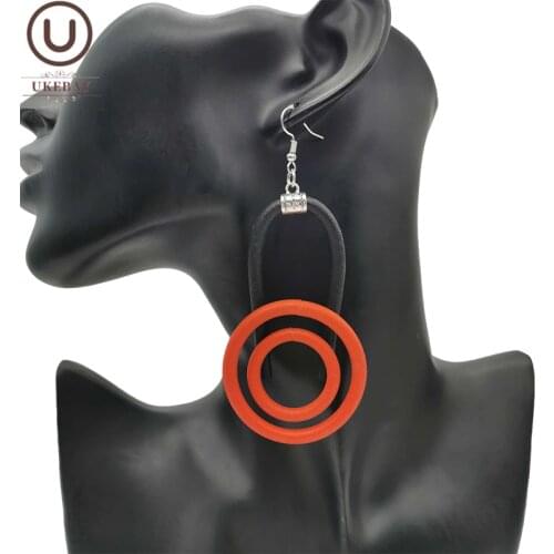 UKEBAY New Big Drop Earrings For Women Fashion Gothic Statement Earrings Handmade Rubber Jewelry Red And Black Earring Jewellery