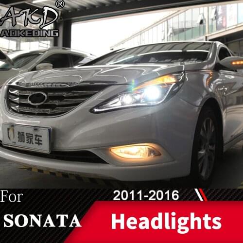 Head Lamp For Car Hyundai Sonata 2011-2016 Sonata8 Headlights Fog Light Day Running Light DRL H7 LED Bi Xenon Bulb Car Accessory
