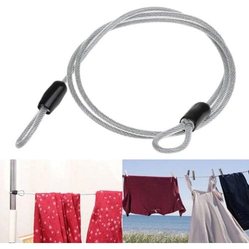 Stainless Steel Portable Bicycle Cable Lock Clothesline Double Security End Loop