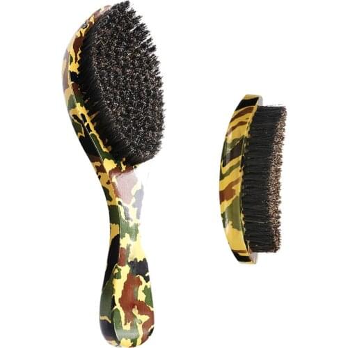 DREWTI Curved Wave Brush Combs Hard Wild Boar Bristles Men Professionally Hair Brush Styling Tool Beard Hairdressing Straighter