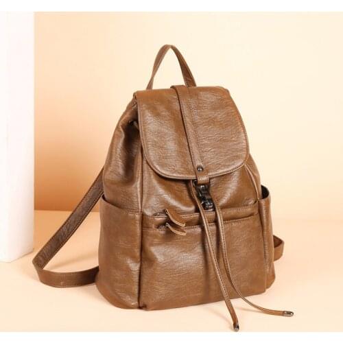 Luxury Leather Backpacks Women Shoulder Bags Designer Feminine Mochila School Bags For Girls Large Capacity Rucksack New C1671