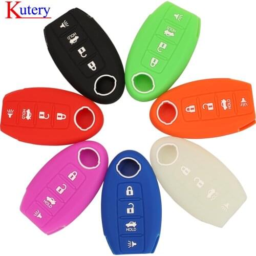Kutery 4 Buttons Silicone Colorful Remote Car Key Cover Case For Nissan Murano Altima For Tiida Sunny March Protect Replacement