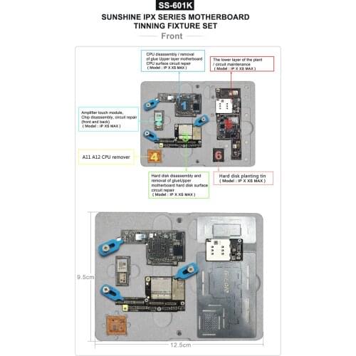 SUNSHINE G-Lon SS-601K for iPhone XSMAX/XS/X repair motherboard repair Fixture Set Duble-sided magnetic fixed design fixture