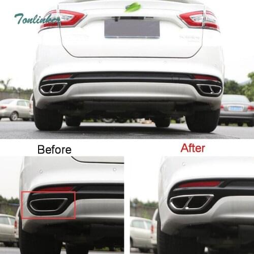 Tonlinker Cover Case Stickers for Ford MENDEO 2013-18 Car Styling 2 PCS Stainless steel upgrade double variable 2-4 Tail throat
