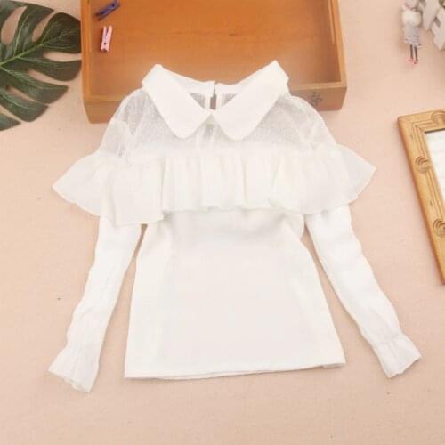 Girls Tops And Blouse 2019 Autumn Kids Clothes Children Clothing School Girl Ruffle White Blouse Chiffon Child Shirt 2-16Y