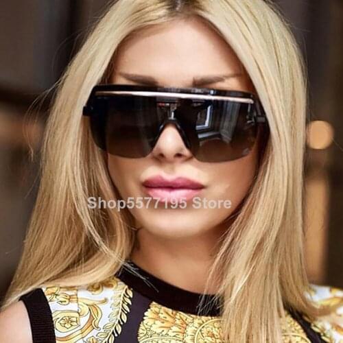 Trend Semi Rimless One Piece Sunglasses Women 2020 New Arrivals Shades for Female Luxury Brand Design Sun Glasses UV400