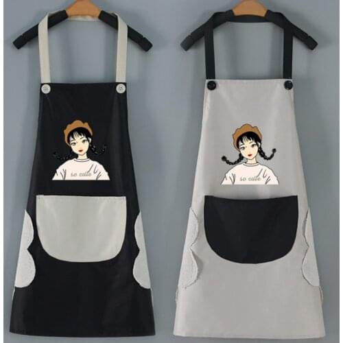 Waterproof Kitchen Cooking Apron Cotton Cartoon Adult Apron Women Man Sleeveless Aprons Chefs Apron