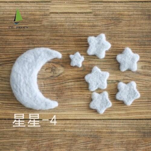 Mini Wool Felt Balloons Props Wool Felt Star Moon Photography Props Baby Girl Room decoration Baby Girl boy Photo Shoot Props