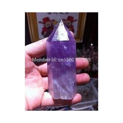 Xd j003 Natural Pretty Amethyst Quartz Crystal Wand Point Healing