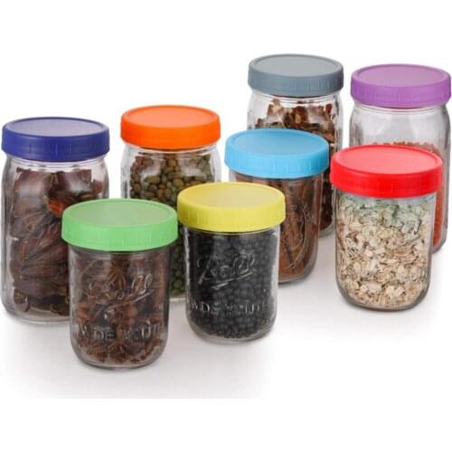 10PCS Mason Jar Lids Color Plastic Recyclable Storage Caps With Silicone Sealing Rings For Most Regular Mason Canning Jars
