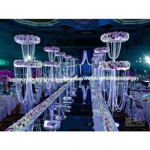120cm/150cm) Tall and large silver/gold color wedding walkway pillars stage flower stand decoration for events decoration 723