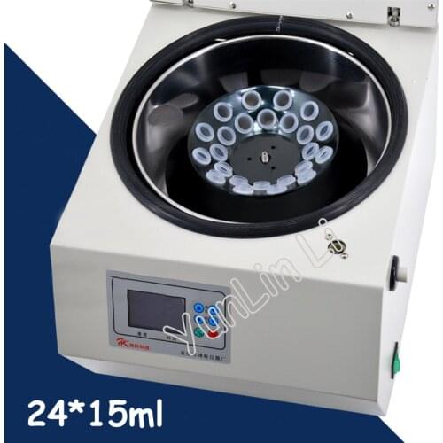 24*15ml Electronic Digital Laboratory Centrifuge LCD Type Centrifuge with Plastic Tubes and Rolled Aluminum Rotor