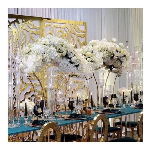 3pcsWedding decoration Bow Flower Stand Gold Metal Frame for Event