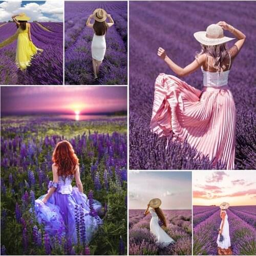 5D DIY Diamond Painting Woman Lavender Portrait Full Drill Mosaic Embroidery Handmade Hobby Cross Stitch Kits Home Decor Picture