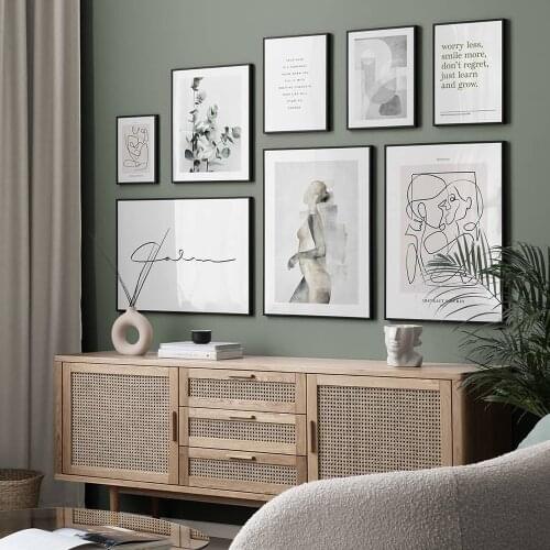 Abstract Figure Painting Body Lines Kiss Poster And Print Motivational Quotes Picture Canvas Wall Art Home Decor For Living Room