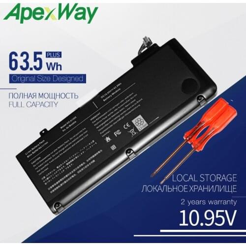 63.5WH ApexWay Laptop battery for APPLE MACBOOK PRO 13" A1278 (2009 VERSION) MB990*/A MB990J/A A1322
