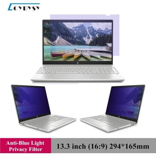 13.3 inch New Arrival Blue Light Cut Privacy Screen Filter Anti-Glare Anti-microbial Protective film for 16:9 Laptop 294mm*165mm
