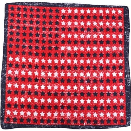 USA Star Stripes Print Bandana Square Scarf Unisex Cotton Sport Pocket Headband Headwrap 54x54CM Hip Hop Patriotic Wristband Nec