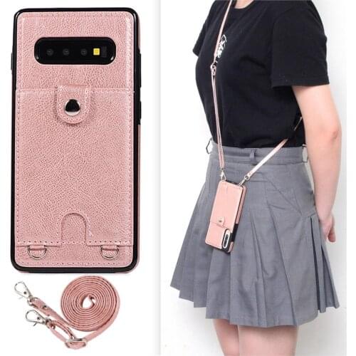 Crossbody Wallet Pocket Case For Samsung S20 Ultra Note 10+ 9 8 Leather Cover For Samsung S8 S9 S10 Plus S10E S7 Edge Phone Case