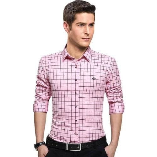 Dudalinas Male Shirt Clothing Mens Long Sleeve Shirt 2021 Plaid Slim Fit Shirt Plus Size Casual Shirt Men Clothes