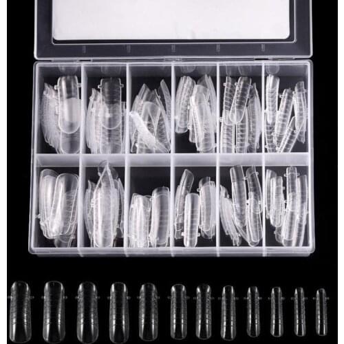 120pcs Mold Form Finger Extension Tips For Manicure Fiber Nail Art UV Builder Nail Art Tools False Nails Quick Poly Building