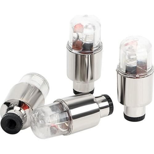 4pcs Tire Tyre Valve Cap Cool Wheel Lamp Spoke LED Light Flashing Different Color Bike Car Motorcycle Wheel