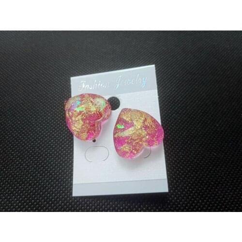 Korean Pretty Clip On Earrings for Women Simple Fashion Resin Transparent Peach Heart Colorful Without Piercing Hole Earing