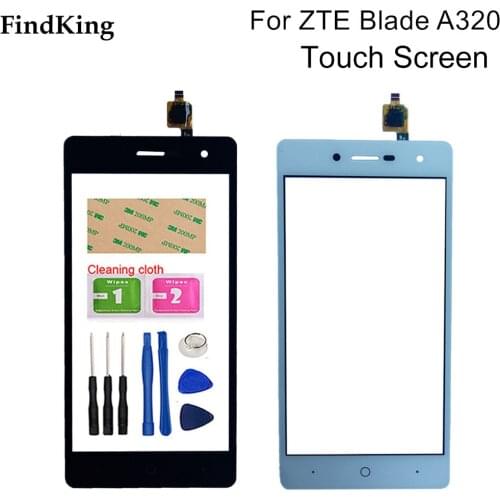 Mobile Phone Touch Panel For ZTE Blade L7 A320 Touch Screen Glass Digitizer Panel Lens Sensor Tools Adhesive