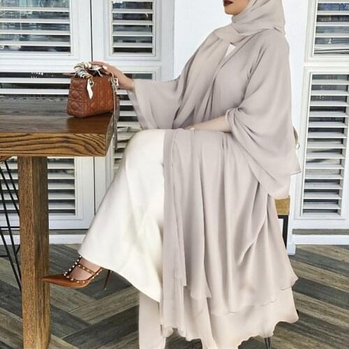 2021 Muslim Fashion Dress Dubai Abaya Women Solid Caftan Marocain Female Kimono Modest Clothes Cardigan Robe Islam Clothing