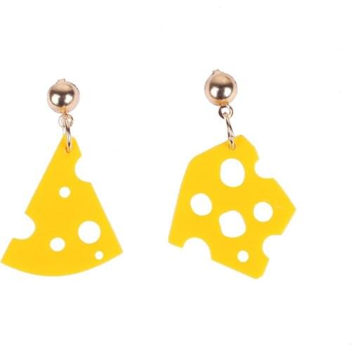 Trendy Cute Yellow Cheese Acrylic korean Earrings For Women Fashion Statement Dangle Earrings 2018 Street Style Jewelry E18172