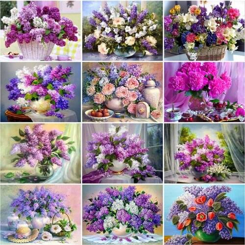 MomoArt Diamond Mosaic Lavender Flower New Arrival Diamond Painting Cross Stitch Embroidery 5D DIY Needlework Handmade Hobby