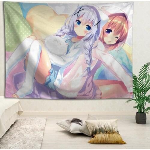 Hot Sale Custom Anime Cute Anime Girl Printed Tapestry Background Decorative Tapestry Various Sizes Wall Hanging Decor