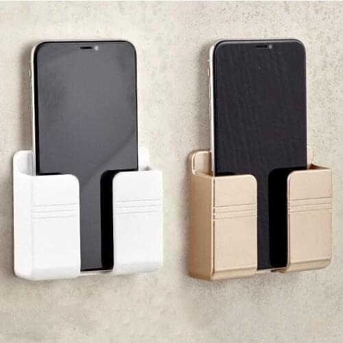 Wall Mounted Holder Organizer Storage Box Remote Control Mounted Mobile Phone Plug Wall Charging Multifunction Hook Holder Stand