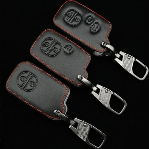 Genuine Leather Car Key Case Cover For Toyota Land Cruiser Prado 150 Camry Prius Crown For Foreste Subaru XV Keychain Holder