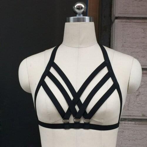New Women Black pastel goth body harness Christmas gift harness cage bra sexy lingerie punk harajuku bondage harness