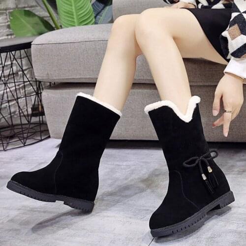 Autumn and Winter Cotton Shoes Womens Winter Warm Womens Cotton Shoes with Plush Thick Soled Snow Boots and Short Boots