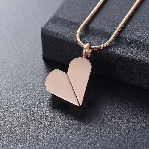 2020 New!360-degree Rotatable Square/Heart Shape changable pendant urn necklace harmony jewelry secret stash unisex engravable