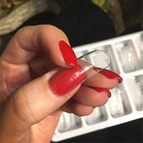 100Pcs Clear Nail Forms Full Cover Quick Building Gel Mold Tips Nail Extension DIY Manicure Nails Accessoires Makeup Tools