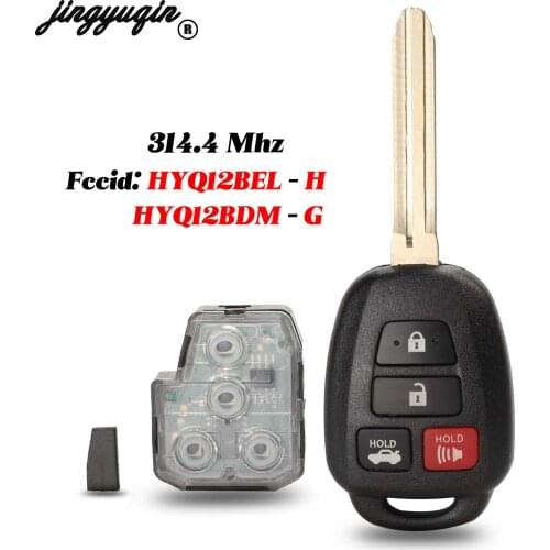 Jingyuqin 3/4 B Remote Car Key Control Shell Fob 315MHZ For Toyota CAMRY 2012 2013 2014 2015 Corolla HYQ12BDM-G HYQ12BDM-H