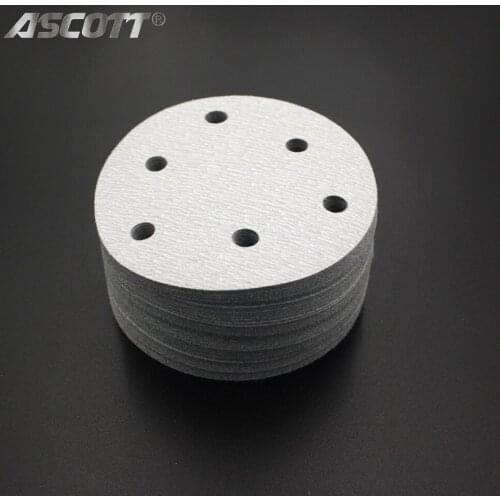 5"6"inch 6-HOLE Sand Paper White Polishing Pad Self-adhesive Loop Backing Polishing Disc for Angle Grinder
