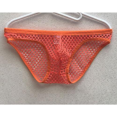 Sexy Men U Convex Mesh Low Rise Brief Sexy Thongs Underwear Bulge Mens Micro G-strings Penis Pouch Gay Wear F8
