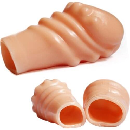 Silicone Reusable Foreskin Glans Sleeve Enlargement Penis Extender Sex Toys for Men Male Delay Ejaculation Penis Ring Cock Rings