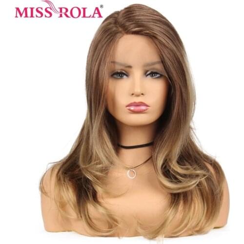 Miss Rola Synthetic Lace Front Wigs For Women 150% Density Ombre Cosplay Japanese silk Realistic Daily Wear Wigs