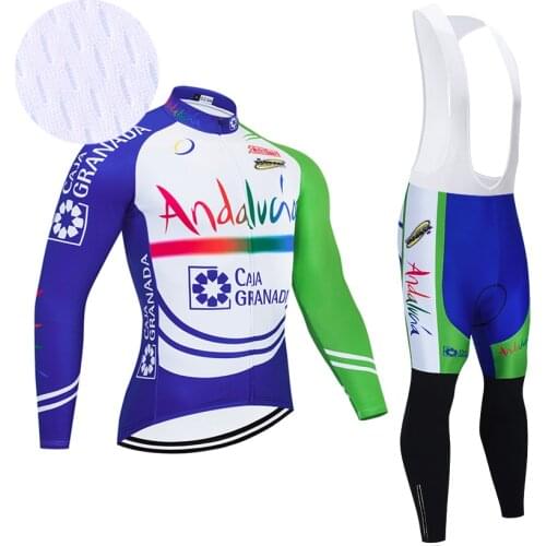 NEW ANDALUZA CYCLING TEAM JERSEY Bike Pants SPORTSWEAR Suit Ropa Ciclismo MEN Quick Dry LONG BICYCLING Maillot Clothing