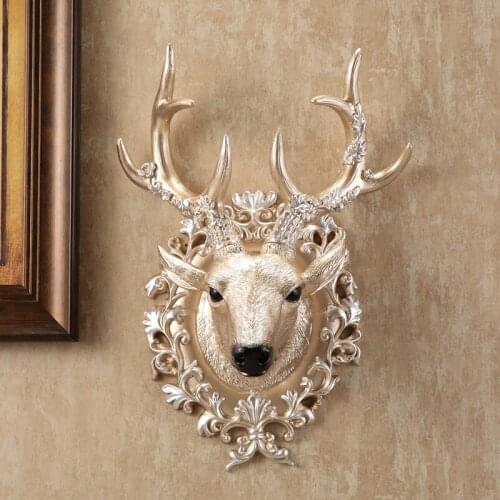 Nordic European Simulation Animal Wall Hanging Deer Head Resin Crafts Decoration Home Livingroom Porch Wall Decoration Mural Art